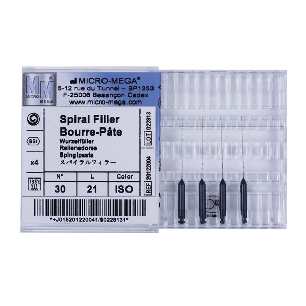 Spiralfillers n30 L:21 mm ISO col - инструменты эндодонтические (каналонаполнители спиральные 4 шт.)