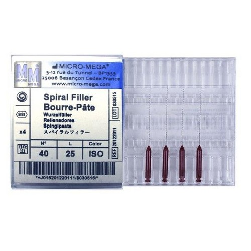 Spiralfillers n40 L:25 mm ISO col - инструменты эндодонтические (каналонаполнители спиральные 4 шт.)