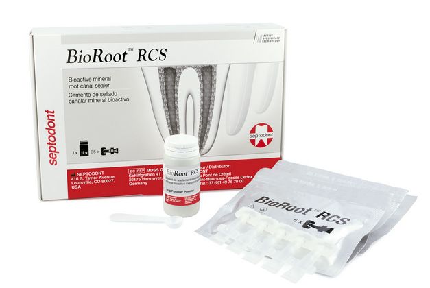 Применение бикерамического силера BioRoot RCS при лечении симптоматического апикального периодонита.