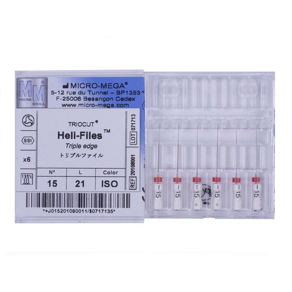 Helifile n15 L:21 mm Handle 09 ISO - инструменты эндодонтические (файлы ручные 6 шт.)