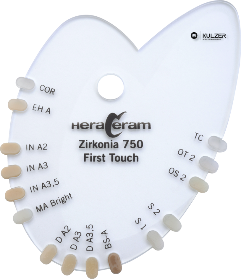 Шкала расцветки HeraCeram Zirkonia 750 First Touch