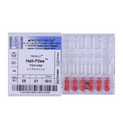 Helifile n25 L:21 mm Handle 09 ISO - инструменты эндодонтические (файлы ручные 6 шт.)