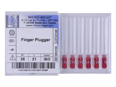 Finger Plugger n25 L21 2% (steel) - инструменты эндодонтические (6 шт.)