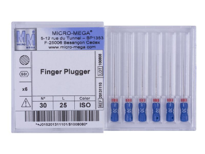 Finger Plugger n30 L25 2% (steel) - инструменты эндодонтические (6 шт.)