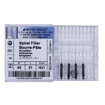 Spiralfillers n40 L:21 mm ISO col - инструменты эндодонтические (каналонаполнители спиральные 4 шт.)