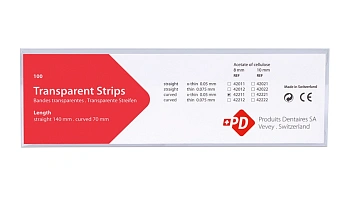 TRANSPARENT STRIPS STRIGHT,thin,140x10 mm-штрипсы финишные (Более 14 мес)