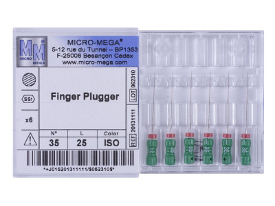 Finger Plugger n35 L25 2% (steel) - инструменты эндодонтические (6 шт.)