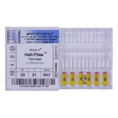 Helifile n20 L:21 mm Handle 09 ISO - инструменты эндодонтические (файлы ручные 6 шт.)