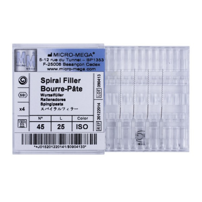 Spiralfillers n45 L:25 mm ISO col - инструменты эндодонтические (каналонаполнители спиральные 4 шт.)